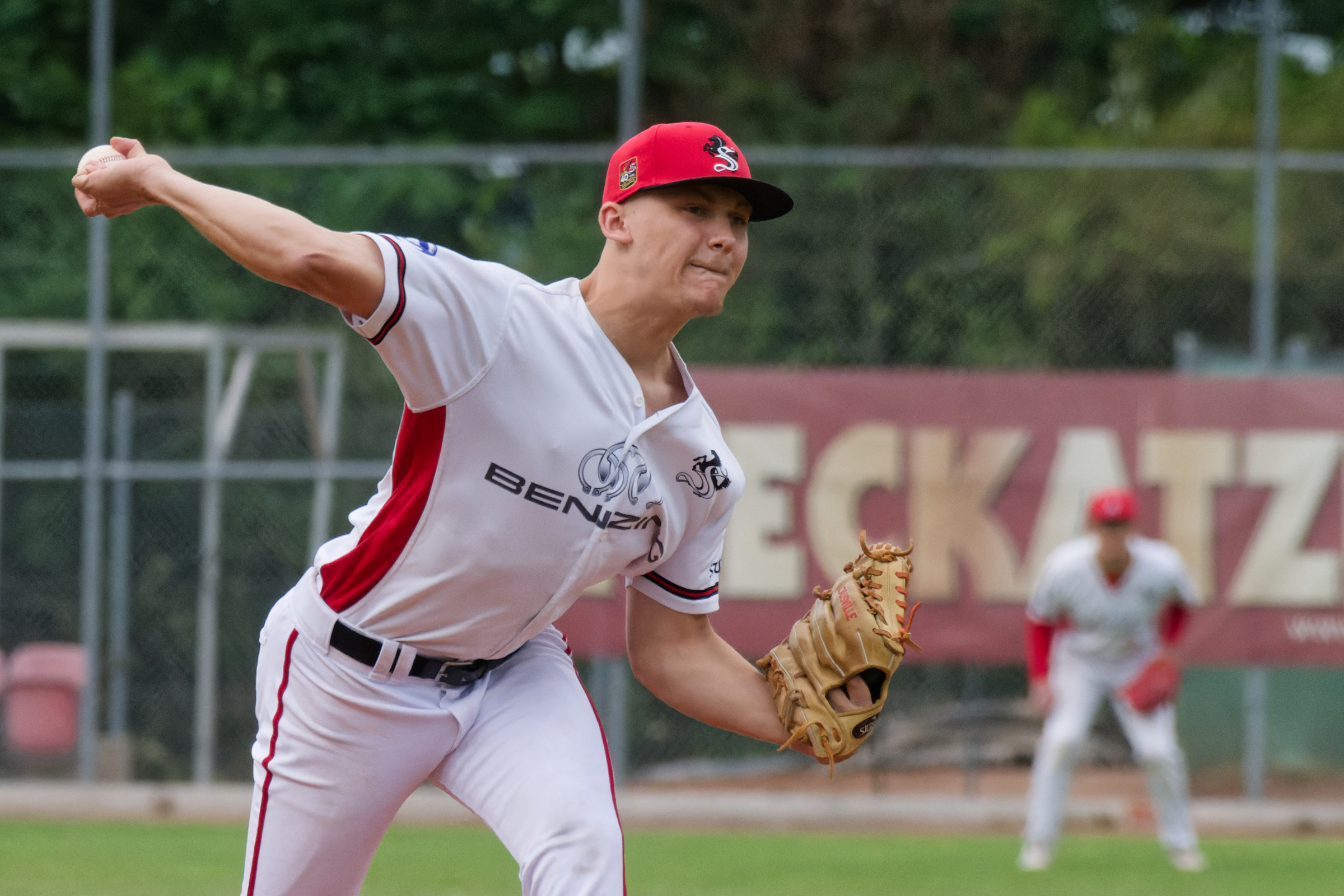 Jonathan Schäffer pitchte brillant: Doch seine acht fehlerfreien Innings in Spiel 1 reichten trotzdem nicht zum Sieg. (Foto: Iris Drobny)