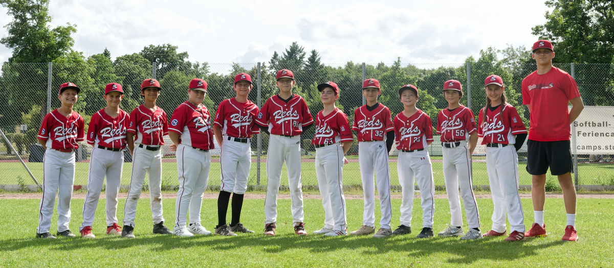 Das U12-Team der Stuttgart Reds für das Turnier um die Deutsche Meisterschaft 2025.