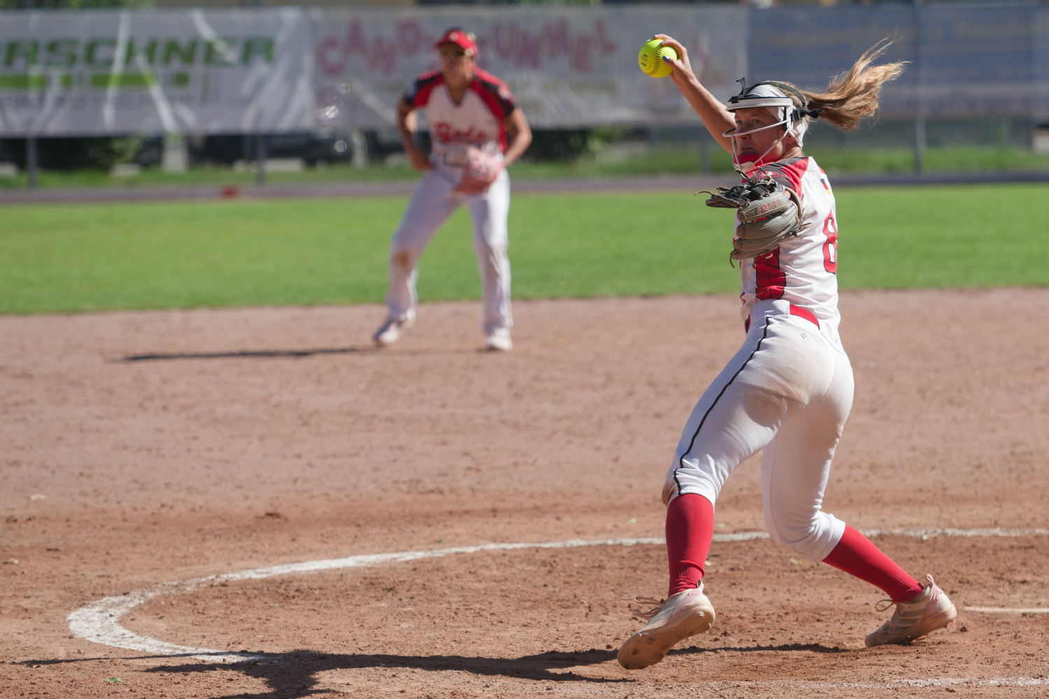 Annie Stepniak glänzte sowohl auf dem Mound in Spiel 3, als sie den Wesseling Vermins nur zwei Runs zuließ, wie auch als Leadoff-Hitterin in der Offensive. (Foto: Iris Drobny)